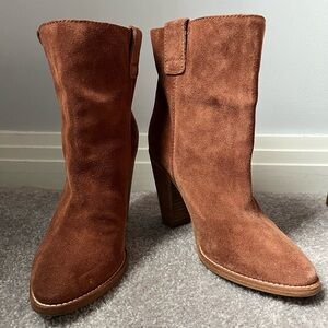 Aquatalia Terracotta Suede Flo Ankle Boots Sz 8